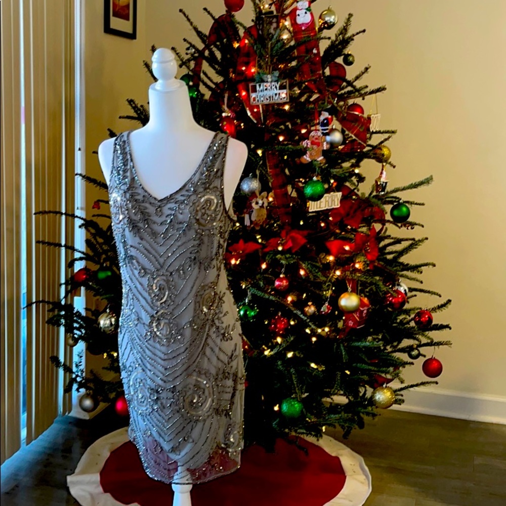 Silver beaded dress